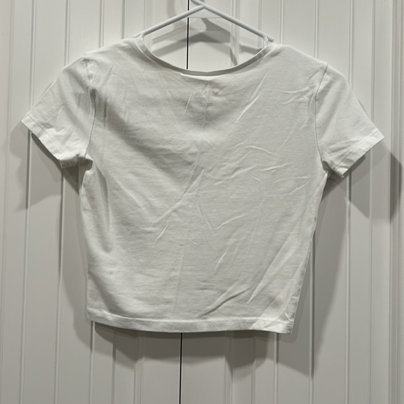 Wild Fable Gray Crop Fitted Short Sleeve Tee - Picture 3 of 5